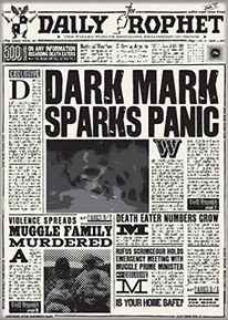 Ata-Boy Harry Potter Dark Mark Sparks Panic Headline 2.5" x 3.5" Magnet for Refrigerators and Lockers