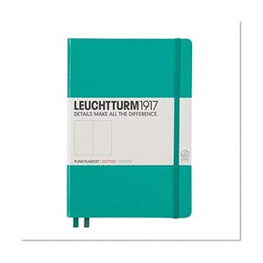 Leuchtturm1917 344792 Carnet Medium (A5), 249 pages numérotées, émeraude, pointillés