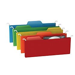 Book Cover Find-It Tab View Mini Hanging File Folders, Assorted Colors, 6 Pack (FT07184)