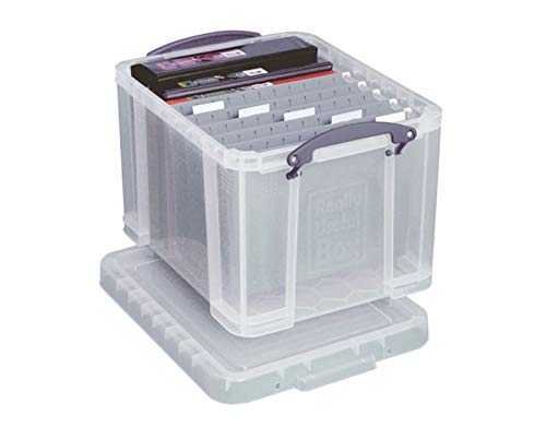 Book Cover Really Useful Boxes(R) Plastic Storage Box, 32 Liters, 12in.H x 14in.W x 19in.D, Clear, 32C