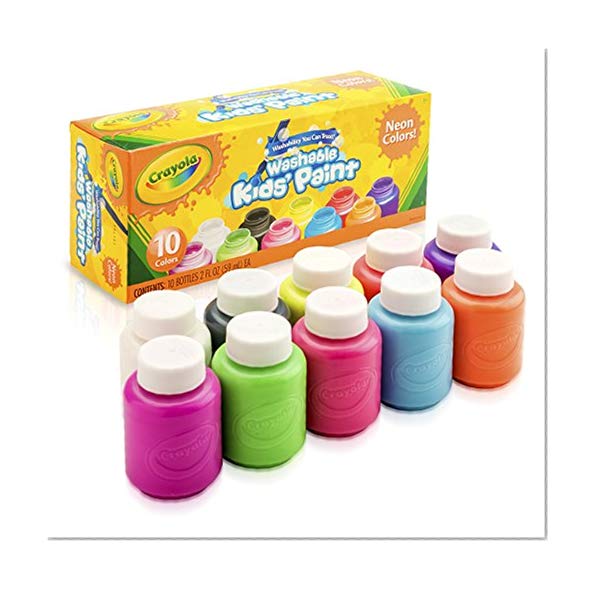 Book Cover Crayola; Washable Kids’ Paint; Art Tools; Neon Colors; 10 ct. of 2 oz. Bottles; 10 Different Bright, Bold Colors