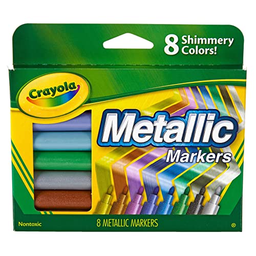 Book Cover Crayola Metallic Markers, Art Supplies, 8 Count, Colors May Vary