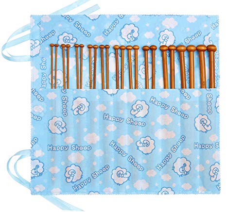Book Cover Fairycece Bamboo Knitting Needles Set Knitting Needle Case Knitting Kits for Beginners