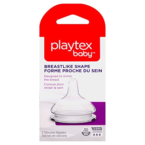 Playtex Breast-Like Nipple, Medium Flow, 2-Count