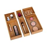 Seville Classics Bamboo Drawer Organizer Boxes