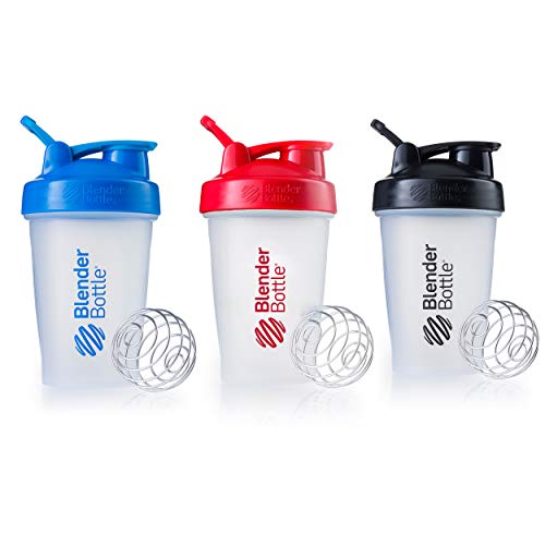 Blender Bottle Classic Loop Top Shaker Bottle, 20-Ounce 3-Pack, Blue Red Black