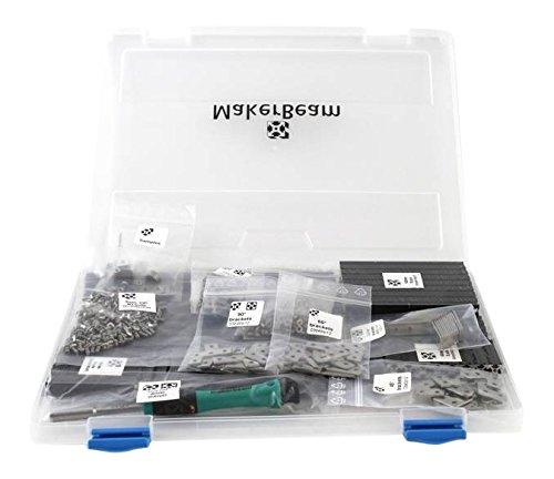 MakerBeam Regular Starter Kit Black Anodized Including Beams (10x10mm in Diameter), Brackets, Nuts and Bolts