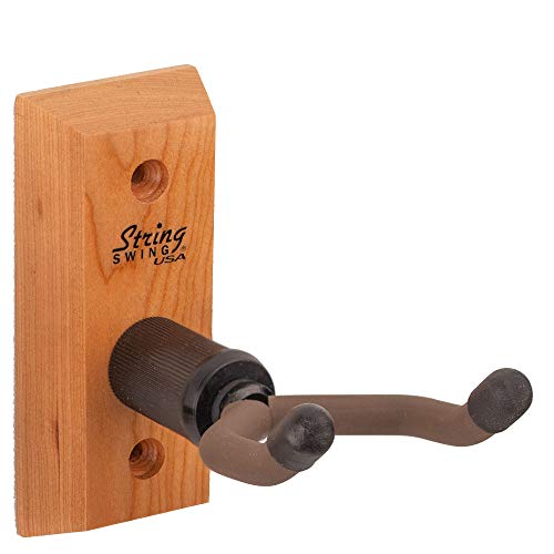 Book Cover Ukulele Hanger Wooden Wall Mount Made in the USA or Mandolin Hanger - Cherry Hardwood - by String Swing CC01UK-C