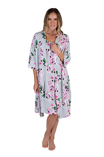 Baby Be Mine Maternity/Nursing Sleeveless Nightgown & Delivery Robe Set