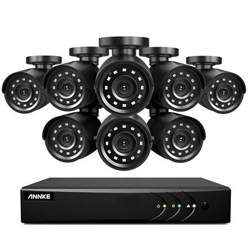 Book Cover ANNKE 1080P CCTV Camera Security System with AI Human/Vehicle Detection, 5MP Lite H.265 Surveillance DVR and 8 x 1080P HD Weatherproof Camera, Easy Remote View, Smart Playback, IP66, No Hard Drive
