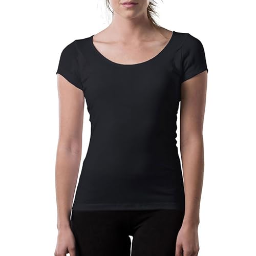 Women's Sweat Proof Undershirt – Original Fit Scoop Neck, Black, 2X-Large