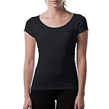 THOMPSON TEE Women's Sweatproof Undershirt - Cotton Scoop Neck T-Shirt with Underarm Sweat Pads - Original Fit - Aluminum-Free Alternative - Black - XX-Large