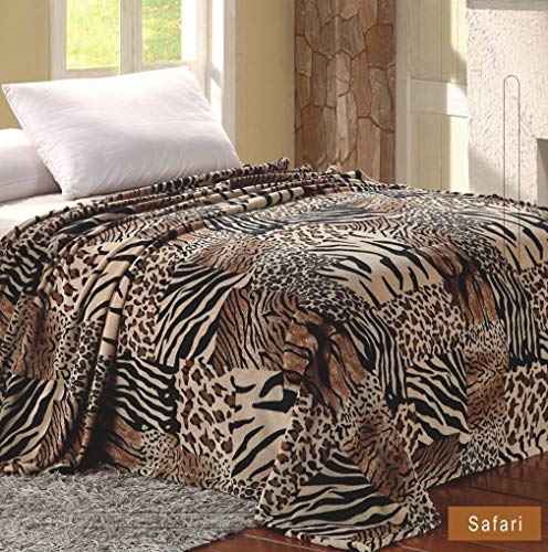 Book Cover Home Must Haves Microfiber Plush Printed King Size Premium Warm Super Soft Cozy Bed Blanket Safari Beige