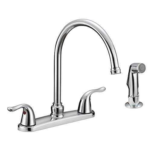 EZ-FLO 10201 Two-Handle Kitchen Faucet with Spray, Chrome