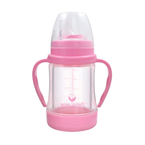 I Play, Baby Glass Sip N Straw Cup Light Pink