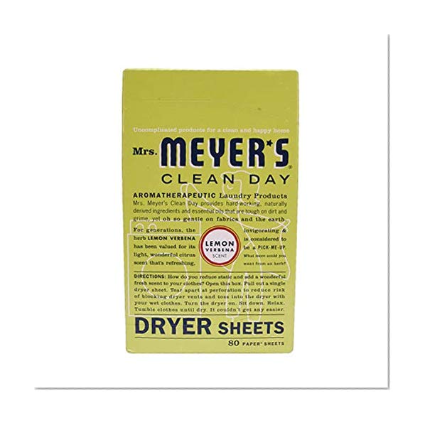Book Cover Mrs. Meyer's Clean Day Dryer Sheets, Lemon Verbena, 80 ct