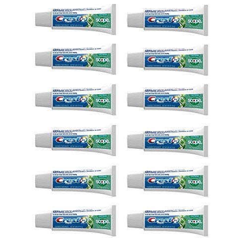 Book Cover Crest Complete Whitening Plus Scope Minty Fresh Toothpaste, Travel Size, TSA Approved, 0.85 Ounce (Pack of 12)