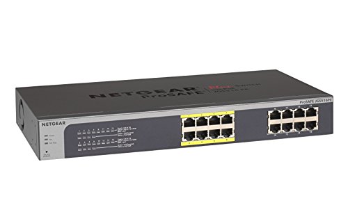 NETGEAR 16-Port PoE Gigabit Ethernet Plus Switch (JGS516PE) - Managed, with 8 x PoE @ 85W, Desktop or Rackmount, and Limited Lifetime Protection