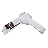 FUJI Brazilian Jiu Jitsu Belt with Rank Bar (for Rank Stripes), BJJ Belt for Adults, White, Size A1