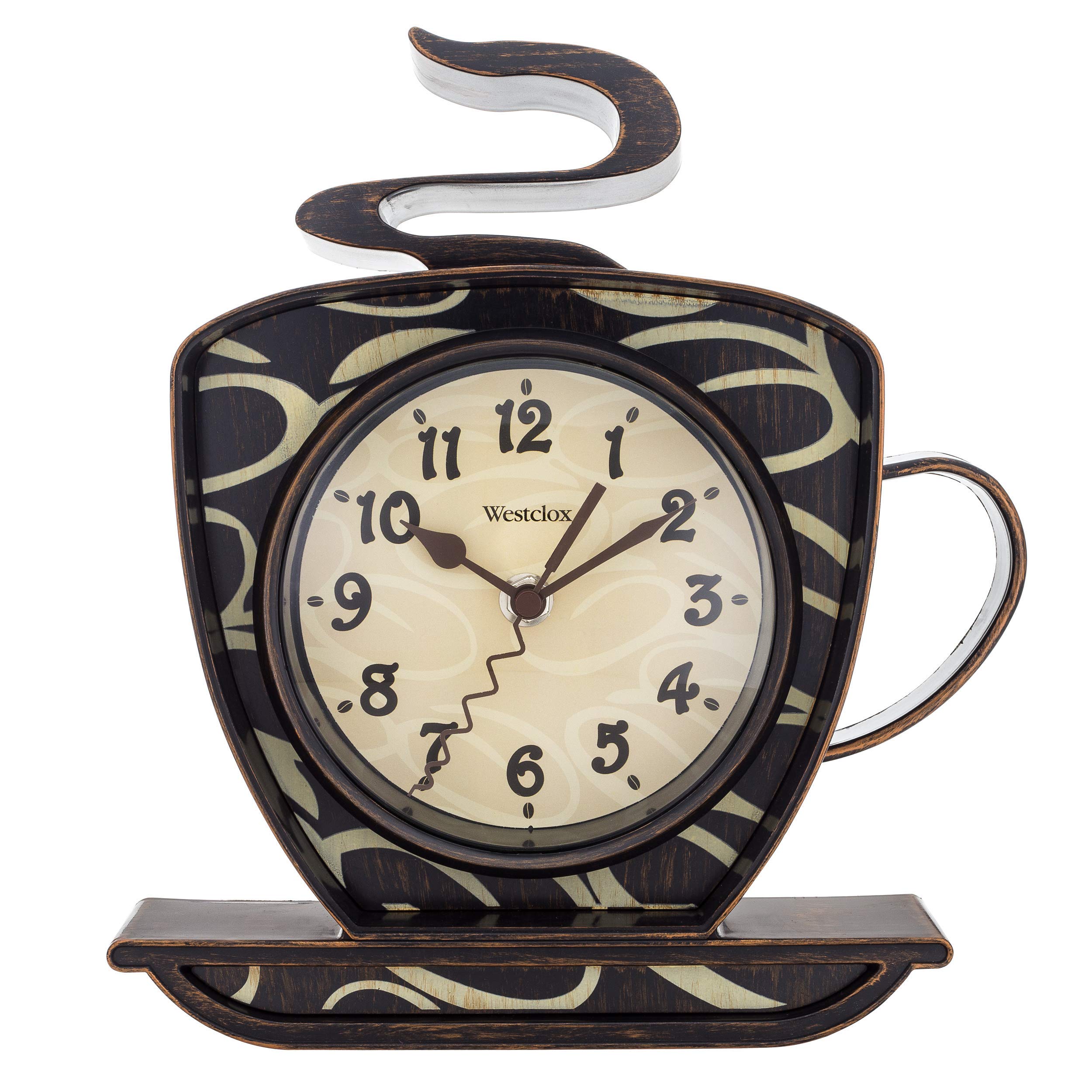 Book Cover Westclox 10.25” Coffee Cup, 3-D Wall Clock – Model# 32038