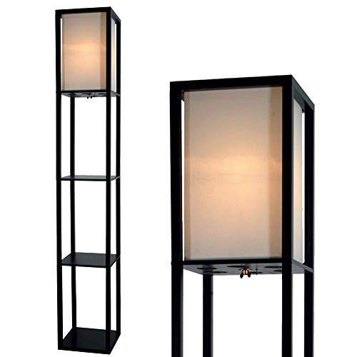 Book Cover Floor Lamp with Shelves by Light Accents - Shelf Floor Lamp - 3 Shelf Lamp Standing Floor Lamp with Shelves 63