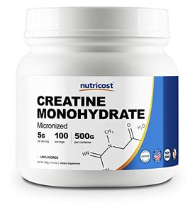 Nutricost Creatine Monohydrate Micronized Powder 500G, 5000mg Per Serv - Pure Micronized Creatine Monohydrate