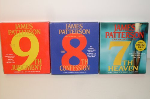3 James Patterson audio CD Books- 7th Heaven, The 8th Confession, and The 9th Judgement