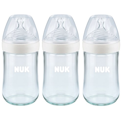 NUK Simply Nautral Glass Baby Bottle, Clear, 8oz 3pk
