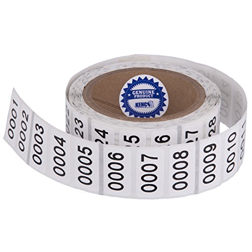 Consecutively Numbered Labels. Measure: 1.5" X 0.75" Paper Material (Various Number Sequences Available) (0001-1000)
