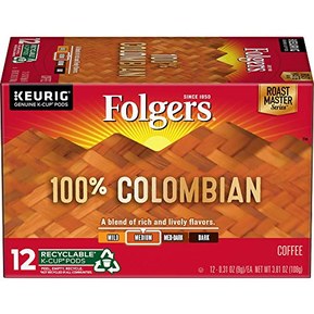 Folgers Decaf 100% Colombian Coffee, Medium Roast, K Cup Pods for Keurig K Cup Brewers, 12-Count, Packaging May Vary