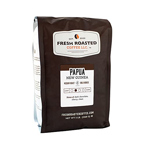 Fresh Roasted Coffee, Papua New Guinea, 5 lb (80 oz), Medium Roast, Kosher, Whole Bean