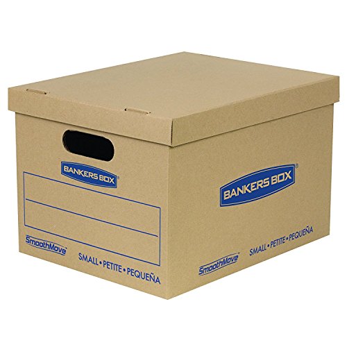 Book Cover Bankers Box SmoothMove Classic Moving Boxes, Tape-Free Assembly, Small, 15 x 12 x 10 Inches, 10 Pack (7714203)