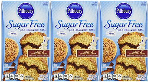 Pillsbury Sugar Free Deluxe Cinnamon Swirl Quick Bread & Muffin Mix, 16.4 oz. (Pack of 3) by N/A