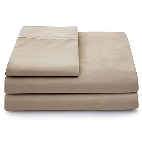 Book Cover Azizeh's Linen 4 Piece Soft Executive Collection Embroidered 1500 Series Bed Sheet Set Queen Coffee Brown