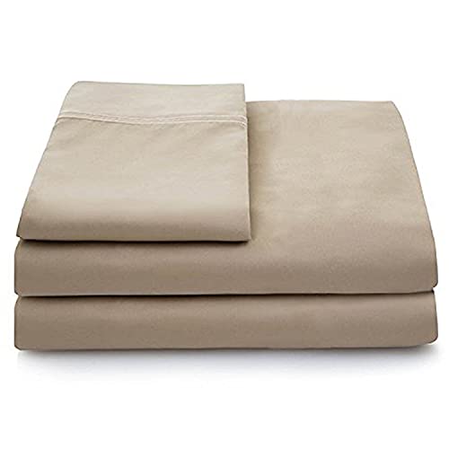 Azizeh's Linen 4 Piece Soft Executive Collection Embroidered 1500 Series Bed Sheet Set Queen Coffee Brown