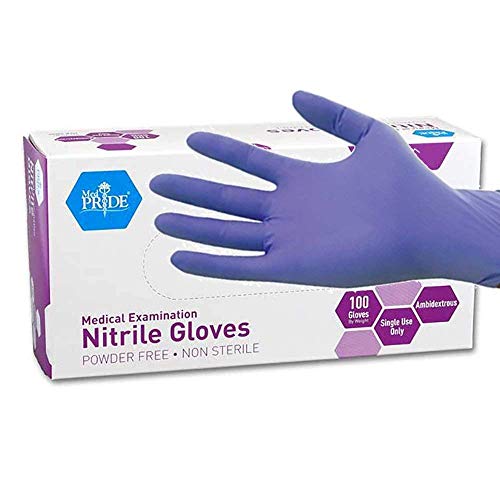 Book Cover MedPride Powder-Free Nitrile Exam Gloves, Large, Box/100