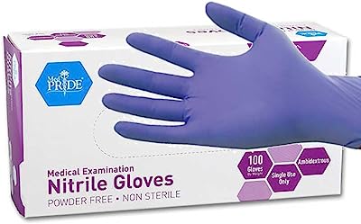 MedPride Powder-Free Nitrile Exam Gloves, Medium, Box/100 Medium (Pack of 100)