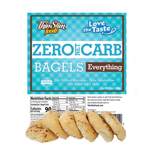 Book Cover ThinSlim Foods 90 Calorie, 0g Net Carb, Love The Taste Low Carb Everything Bagels