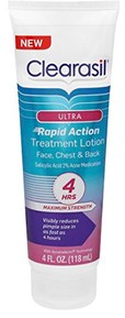 Clearasil Ultra Rapid Action Treatment Lotion, 4 fl. Oz., for face, chest & back