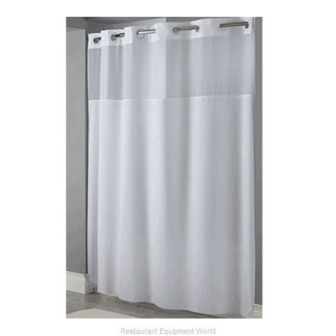 Hookless Mystery 300D 71 X 77 Fabric Shower Curtain HBH49MYS01X White