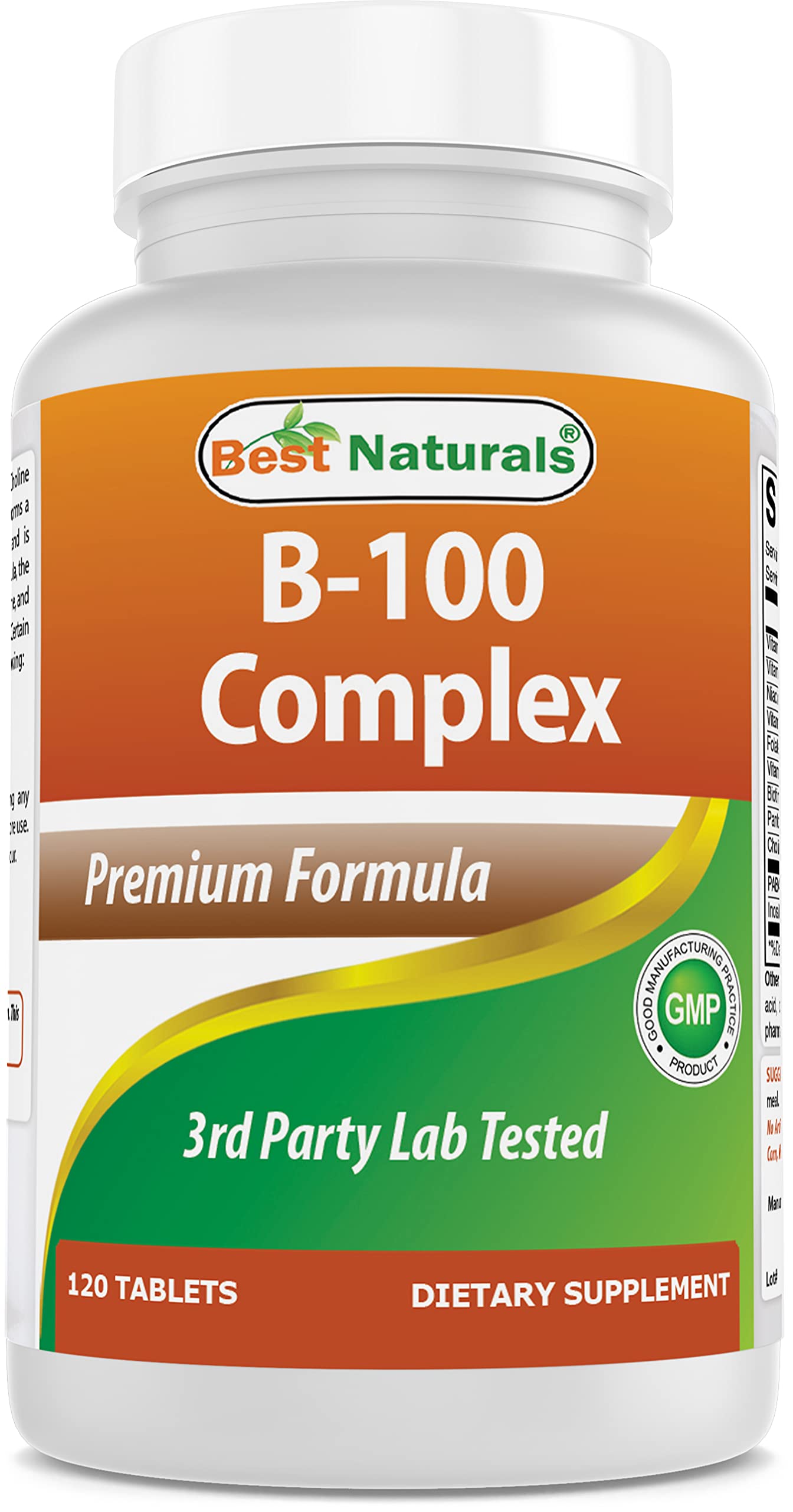 Book Cover Best Naturals B-100 Complex for adults, 120 Tablets 120 Count (Pack of 1)