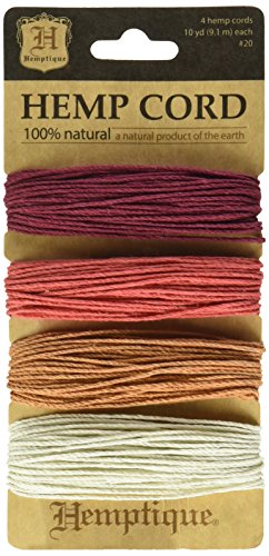Hemptique HC20-CR Hemp 20-Pound Cord, Coral Reef, 120-Feet