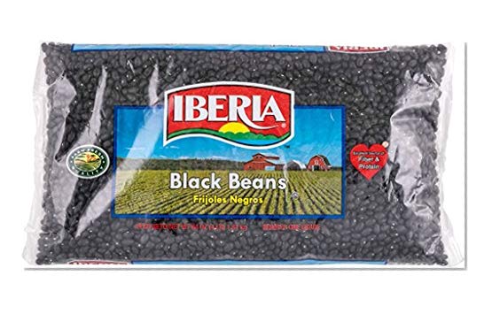 Iberia Black Beans, Dry Beans 4 lbs, Bulk Dry Black Beans Bag, Fiber & Protein Source, Farm Fresh Number 1 Grade Black Beans