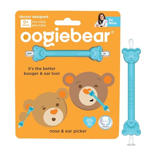 oogiebear - Patented Nose and Ear Gadget. Safe, Easy Nasal Booger and Ear Cleaner for Newborns and Infants. Dual Earwax and Snot Remover. Aspirator Alternative