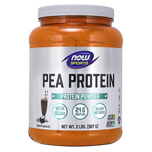 Book Cover NOW Sports Nutrition, Pea Protein 24 G, Easily Digested, Creamy Chocolate Powder, 2-Pound