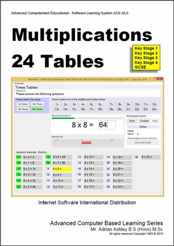Multiplications 24 Tables (Advanced Computer Based Learning Book 1)