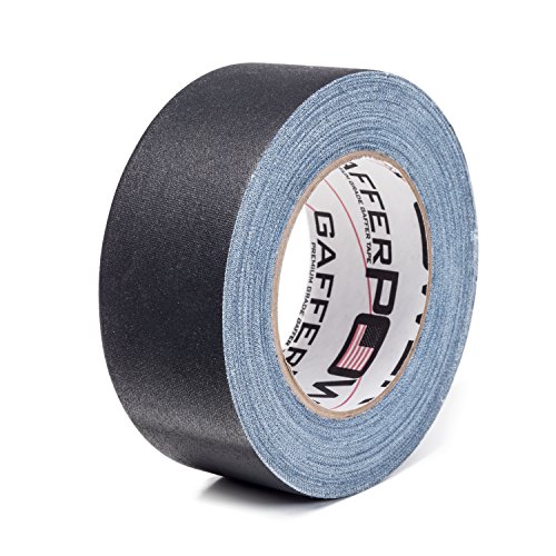 Book Cover REAL USA Professional Grade Gaffer Tape By Gaffer Power, Made in the USA, Heavy Duty Gaffers Tape, Non-Reflective, Multipurpose. (2 Inches x 30 Yards, Black)