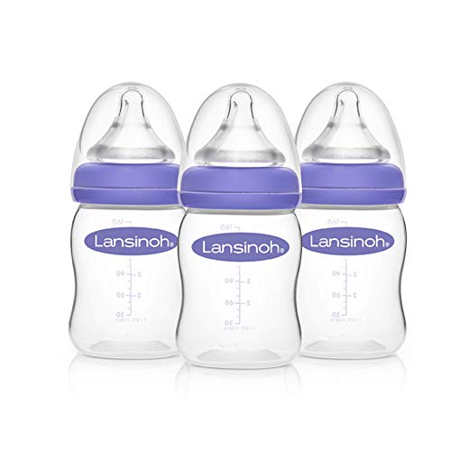 Book Cover Lansinoh Baby Bottles for Breastfeeding Babies, 5 Ounces, 3 count