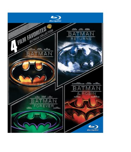 Book Cover 4 Film Favorites: Batman Collection (Batman / Batman Returns / Batman Forever / Batman & Robin) [Blu-ray]