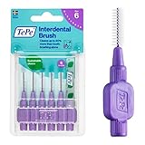 TePe Interdental Brush Original, Soft Dental Brush for Teeth Cleaning, Pack of 6, 1.1 mm, Large Gaps, Purple, Size 6